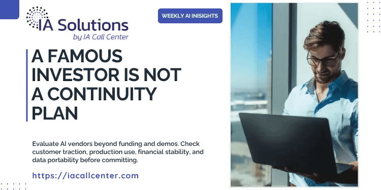 A Famous Investor Is Not A Continuity Plan