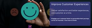 Image showing smiley face. Improve Customer Experiences.