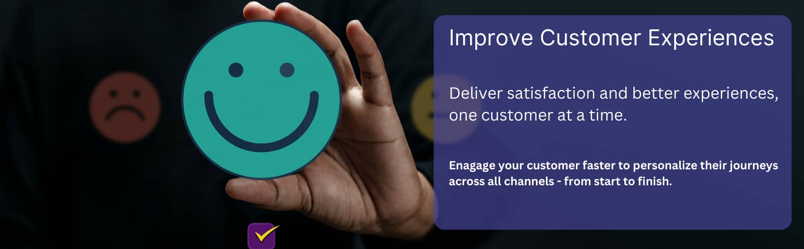 Image showing smiley face. Improve Customer Experiences.